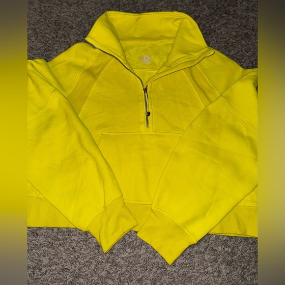 Women’s Lululemon Scuba Funnel Half-Zip Sonic Yellow Size Size M/L - Picture 2 of 16